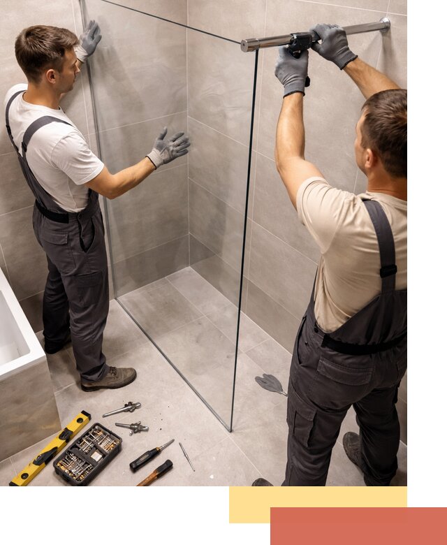 Стеклянные перегородки для душа в Жигулевске — изготовление и монтаж