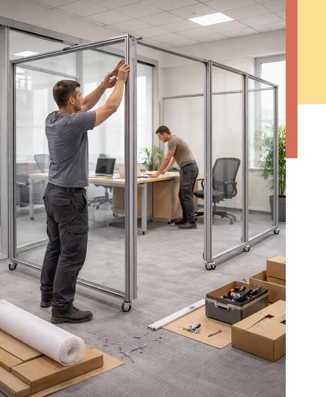 Мобильные офисные перегородки в Жигулевске от 12649 руб. — установка под ключ | ОТДЕЛОЧНИК-Жгл