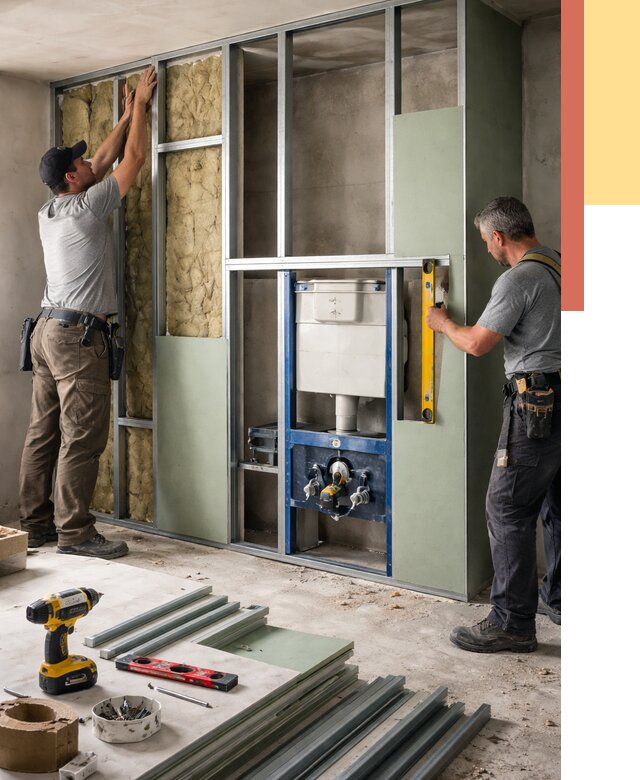 Установка сантехнических перегородок в Жигулевске от 8601 руб. | ОТДЕЛОЧНИК-Жгл