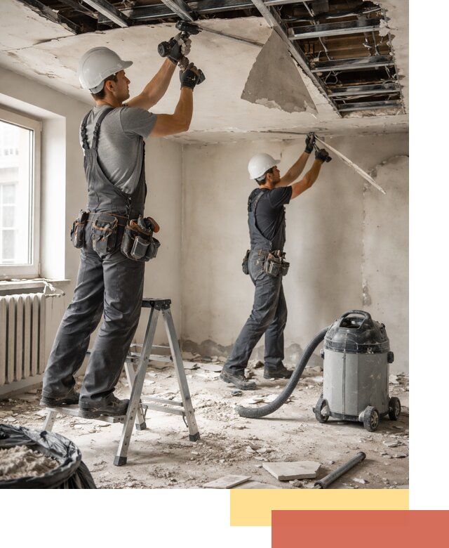 Демонтаж гипсокартонного потолка в Жигулевске быстро и аккуратно