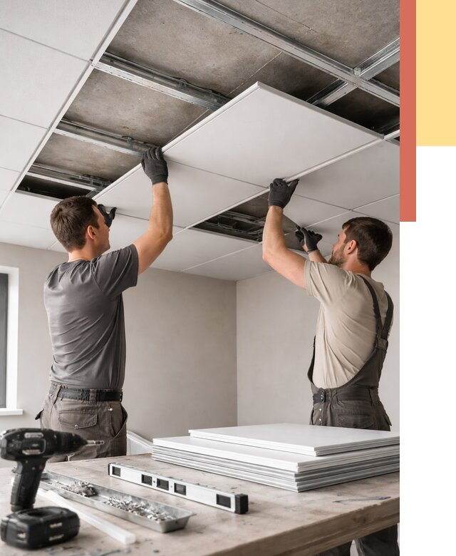 Монтаж кассетного потолка в Жигулевске от 4554 руб/м2 — установка и сборка | ОТДЕЛОЧНИК-Жгл