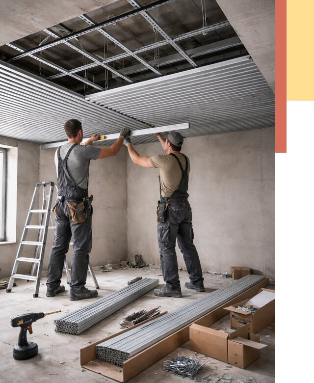 Монтаж реечного потолка в Жигулевске от 4554 руб. под ключ | ОТДЕЛОЧНИК-Жгл