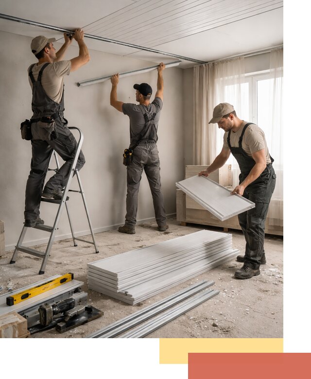 Монтаж потолка из ПВХ панелей в Жигулевске оперативно и качественно