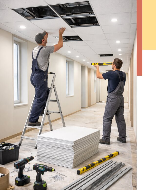 Ремонт потолка Армстронг в Жигулевске от 4554 руб. — быстро и недорого | ОТДЕЛОЧНИК-Жгл