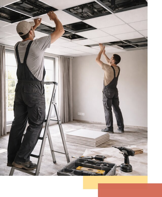 Замена плит подвесного потолка в Жигулевске быстро и качественно