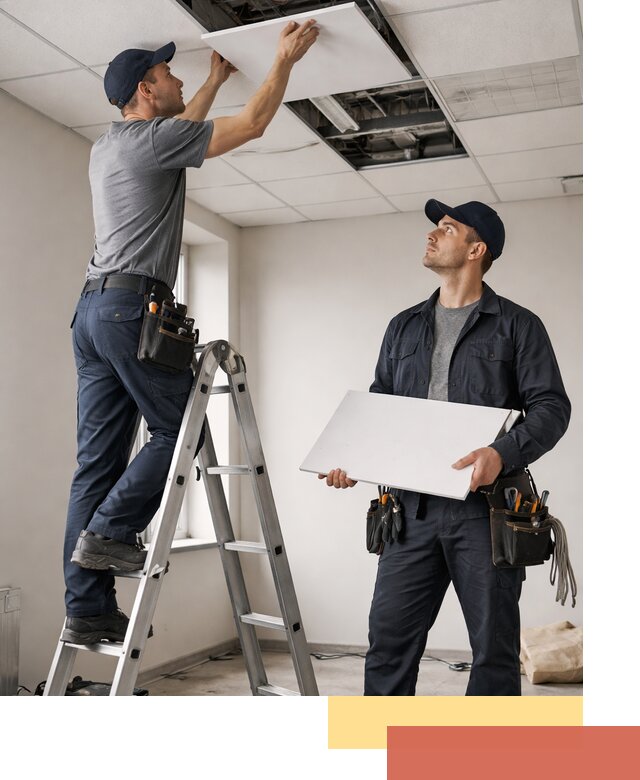 Обслуживание подвесного потолка в Жигулевске — ремонт и чистка