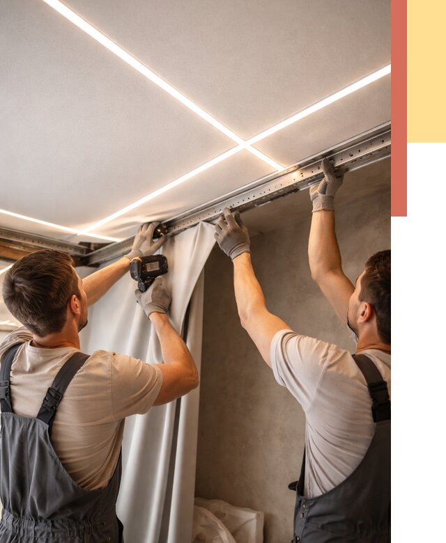 Монтаж натяжного потолка со световыми линиями в Жигулевске от 1214 руб. | ОТДЕЛОЧНИК-Жгл