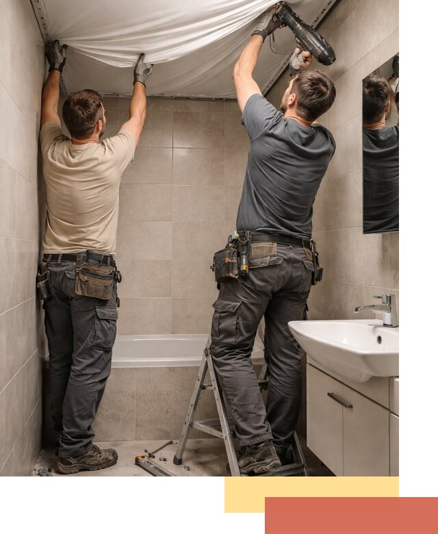 Монтаж натяжного потолка в ванной в Жигулевске быстро и качественно