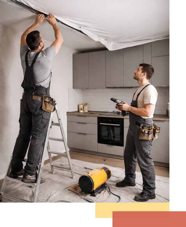 Монтаж натяжного потолка на кухне в Жигулевске