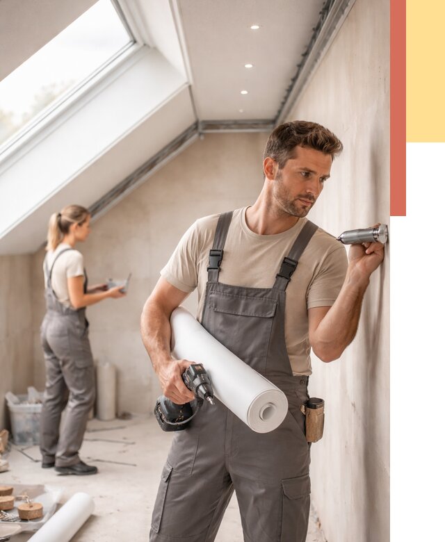 Монтаж натяжного потолка на мансарде в Жигулевске от 3542 руб. | ОТДЕЛОЧНИК-Жгл