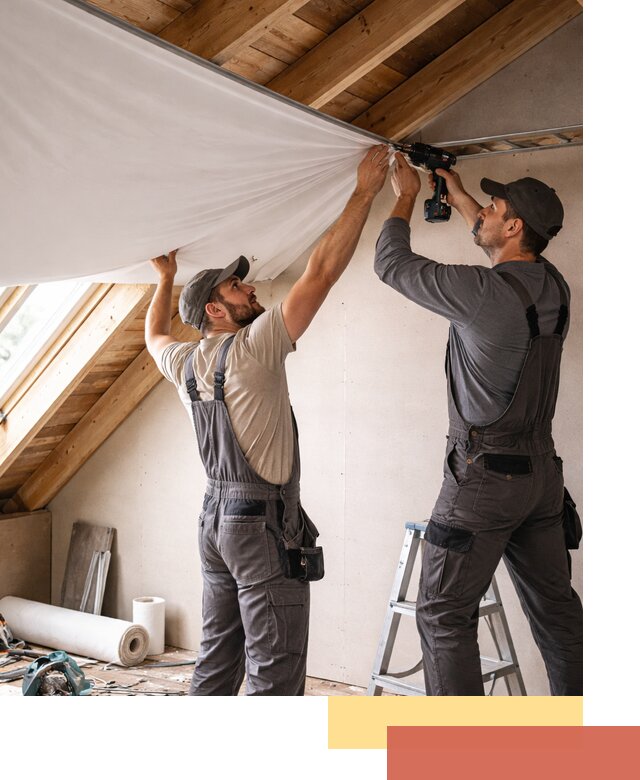 Монтаж натяжного потолка в мансарде в Жигулевске