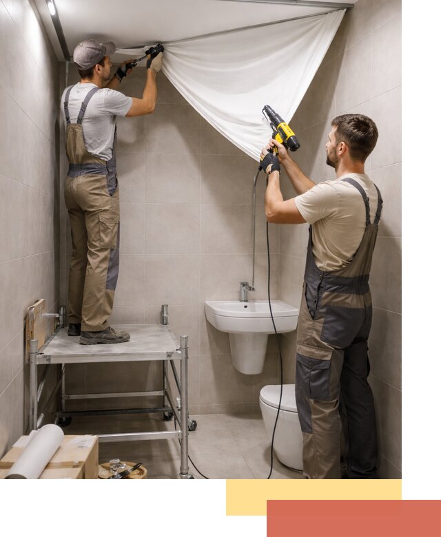 Монтаж натяжного потолка в санузле в Жигулевске