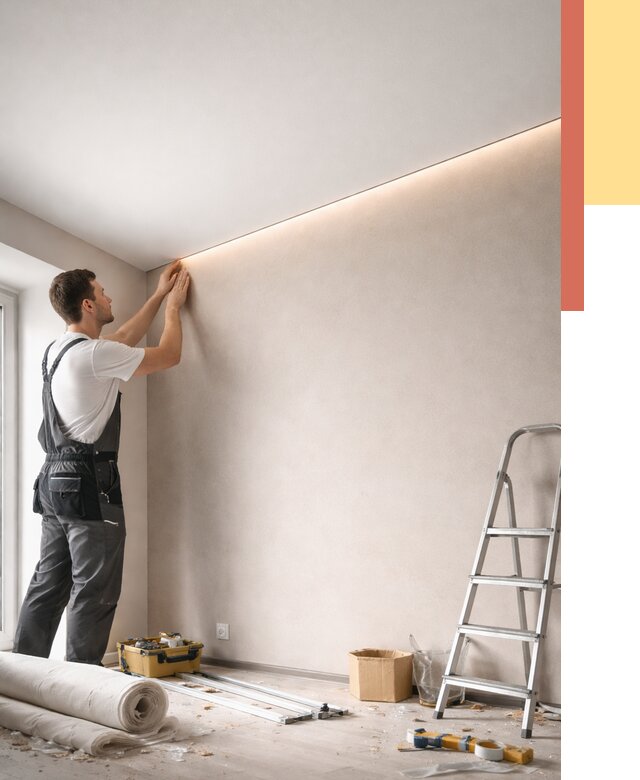 Теневые натяжные потолки в Жигулевске от 8298 руб. под ключ | ОТДЕЛОЧНИК-Жгл