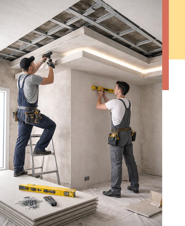 Двухуровневый потолок из гипсокартона в Жигулевске от 1467 руб. под ключ | ОТДЕЛОЧНИК-Жгл