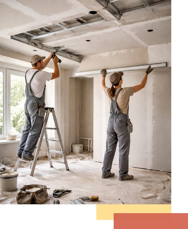 Монтаж многоуровневого потолка из гипсокартона в Жигулевске