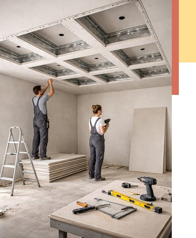 Кессонный потолок из гипсокартона в Жигулевске от 1872 руб. — монтаж и под ключ | ОТДЕЛОЧНИК-Жгл