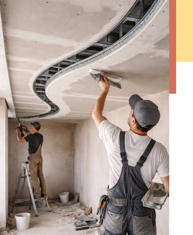 Криволинейный потолок из гипсокартона в Жигулевске от 2125 руб./м2 | ОТДЕЛОЧНИК-Жгл