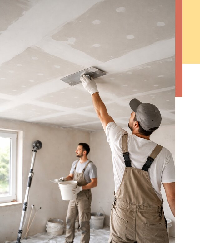 Шпаклевка потолка из гипсокартона в Жигулевске от 3238 руб./м2 — услуги под ключ | ОТДЕЛОЧНИК-Жгл