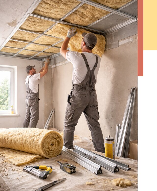 Утепление потолка в Жигулевске от 7286 руб/м2 — недорого, быстро, под ключ | ОТДЕЛОЧНИК-Жгл