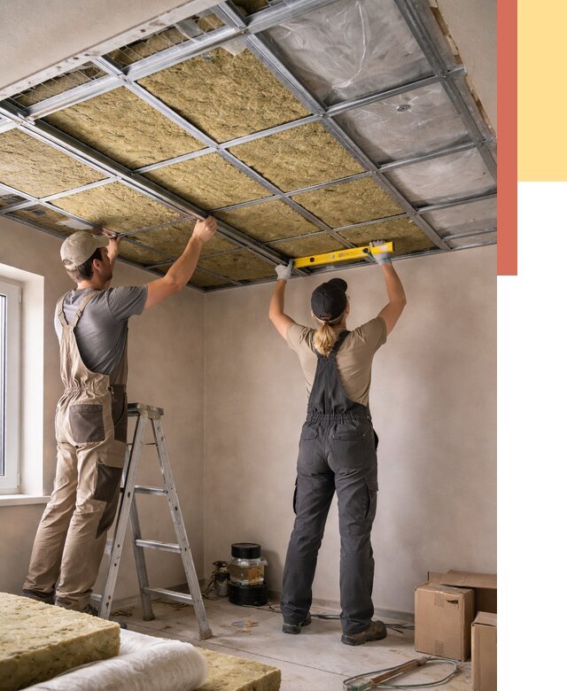 Шумоизоляция потолка в Жигулевске от 1265 руб. под ключ — услуги ОТДЕЛОЧНИК-Жгл